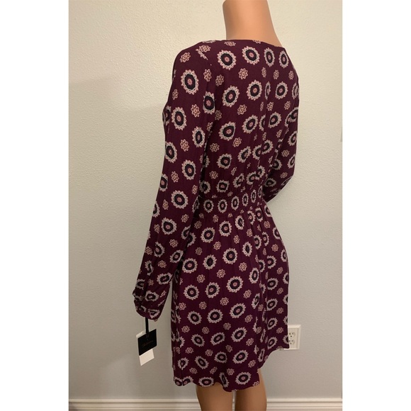 Takara Burgundy Floral Print Dress - Picture 7 of 12